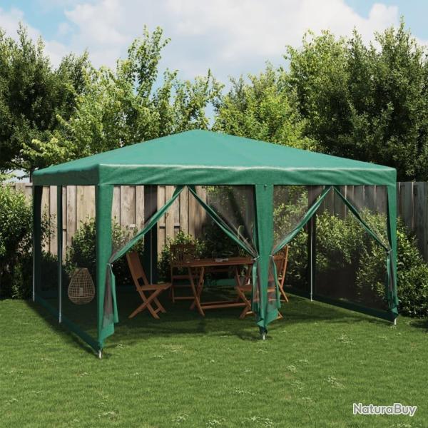 Tente de f�te avec 8 parois lat�rales en maille vert 4x4 m PEHD