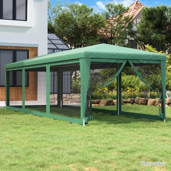 Tente de f�te avec 8 parois lat�rales en maille Vert 3x9 m PEHD