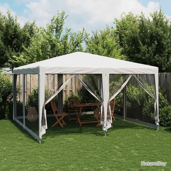 Tente de f�te avec 8 parois lat�rales en maille blanc 4x4m PEHD