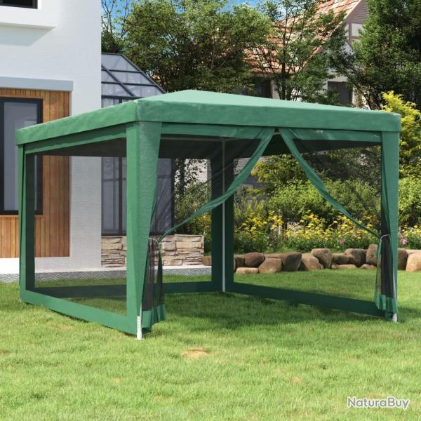 Tente de f�te avec 4 parois lat�rales en maille Vert 3x4 m PEHD