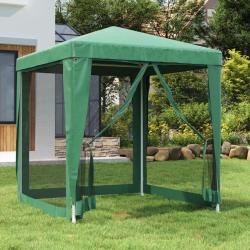 Tente de f&ecirc;te avec 4 parois lat&eacute;rales en maille Vert 2x2 m PEHD alsavelo