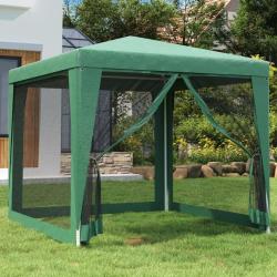 Tente de f&ecirc;te avec 4 parois lat&eacute;rales en maille Vert 2.5x2.5 m
