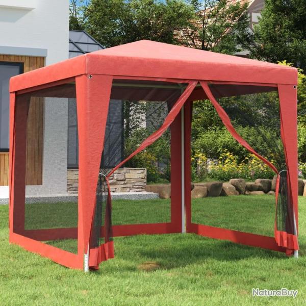 Tente de f�te avec 4 parois lat�rales en maille Rouge 2.5x2.5 m alsavelo