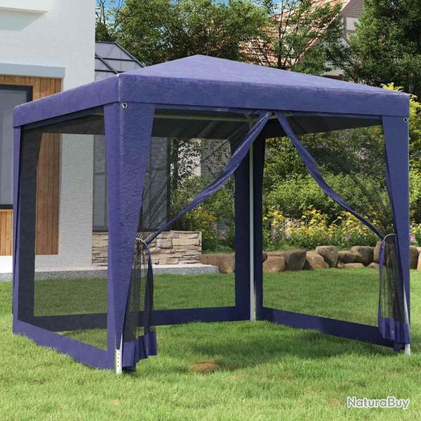 Tente de f�te avec 4 parois lat�rales en maille Bleu 2,5x2,5 m alsavelo