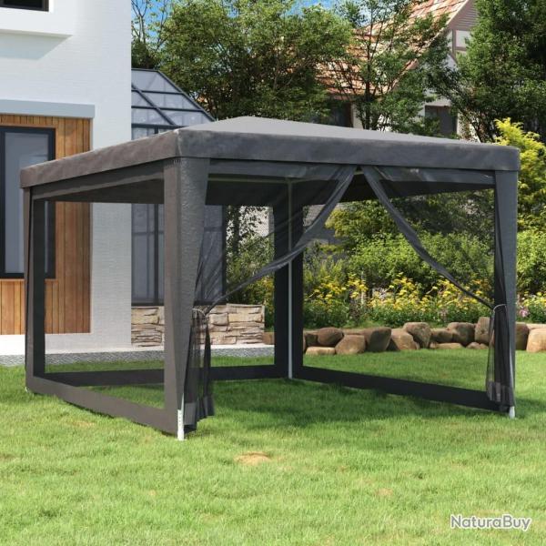 Tente de fte avec 4 parois latrales en maille Anthracite 3x4m alsavelo