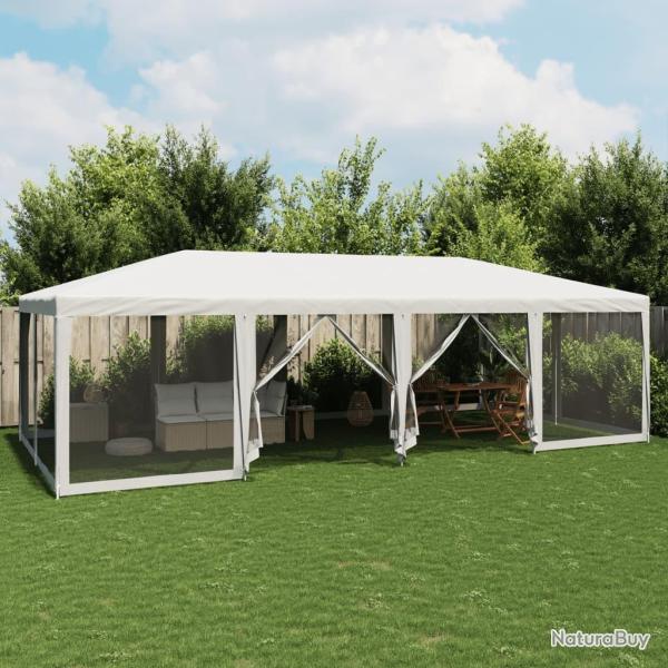 Tente de f�te avec 12parois lat�rales en maille blanc 8x4m PEHD alsavelo