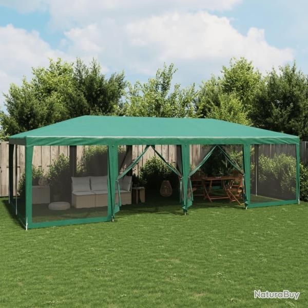 Tente de f�te avec 12 parois lat�rales en maille vert 8x4m PEHD