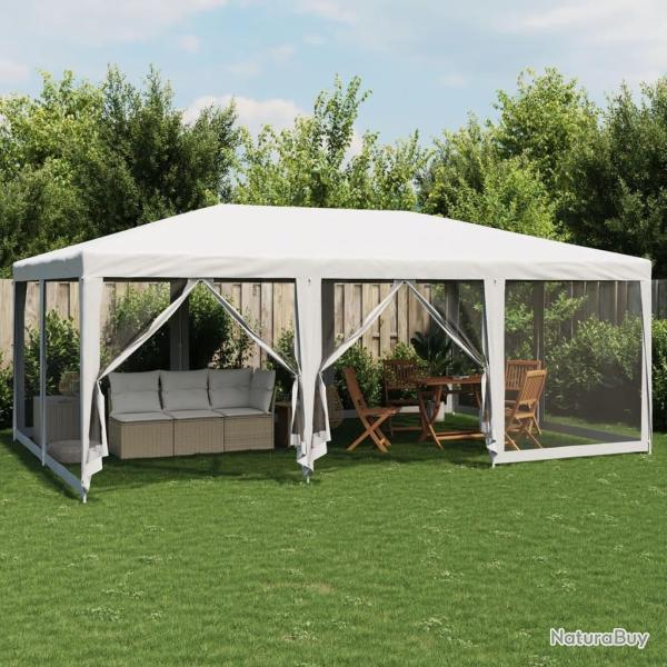 Tente de f�te avec 10parois lat�rales en maille blanc 6x4m PEHD alsavelo