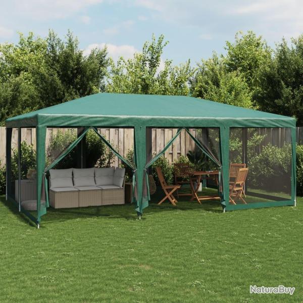 Tente de f�te avec 10 parois lat�rales en maille vert 6x4m PEHD