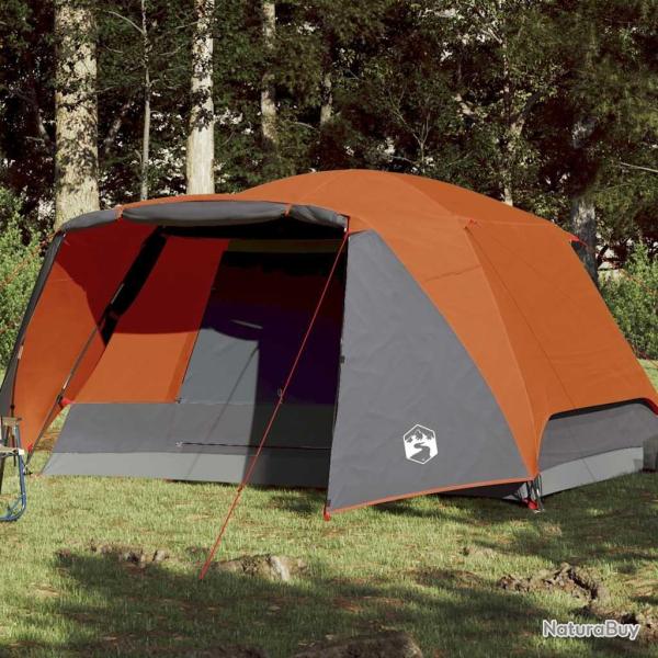 Tente de camping et porche 4 personnes gris orange imperm�able