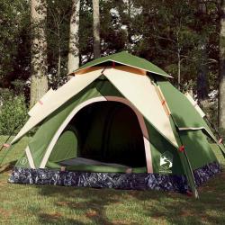 Tente de camping &agrave; d&ocirc;me 3 personnes vert lib&eacute;ration rapide