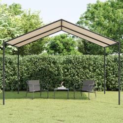 Tente &agrave; auvent beige 4x4 m acier et tissu