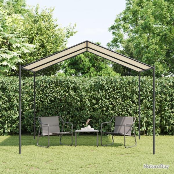 Tente � auvent beige 3x3 m acier et tissu