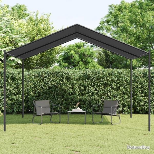 Tente � auvent anthracite 4x4 m acier et tissu alsavelo