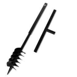 Tari&egrave;re de sol avec m&egrave;che de tari&egrave;re spirales 120 mm Acier Noir