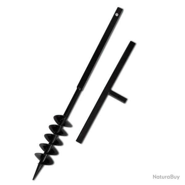 Tari�re de sol avec m�che de tari�re spirales 100 mm Acier Noir