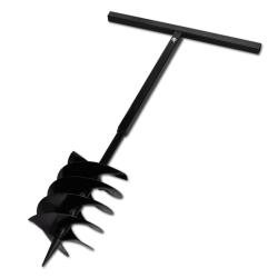 Tari&egrave;re de sol avec m&egrave;che de tari&egrave;re 200 mm Acier Noir