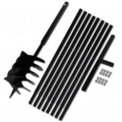 Tari&egrave;re de sol avec manche 200 mm et tube d'extension 9 m Acier