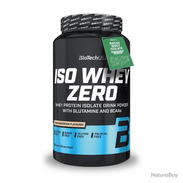 BIOTECH ISO WHEY ZERO (908g) - Prot�ine Whey Isolate Native de qualit� premium Cookiecream