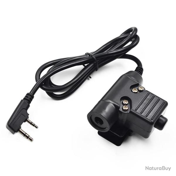 D�port PTT pour radio BAOFENG / KENWOOD - Prise 2 broches type K