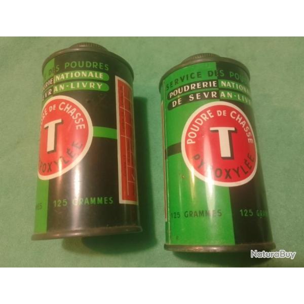 2 bidons de poudre T. Poudrerie nationale de Sevran Livry