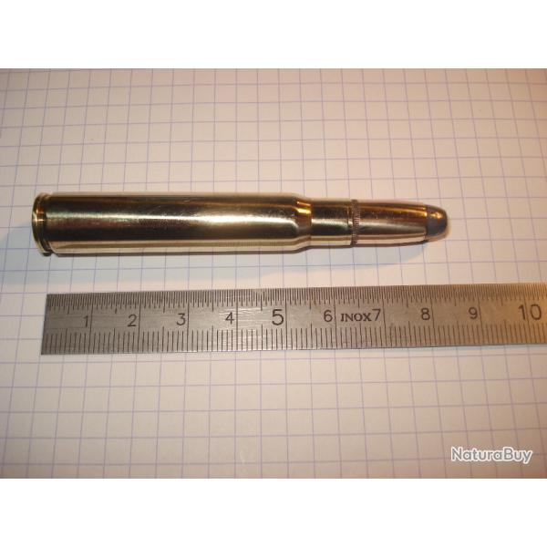 une cartouche de 9,3x64 ogive demi blinde nez plomb plat, de marque RWS pour collection