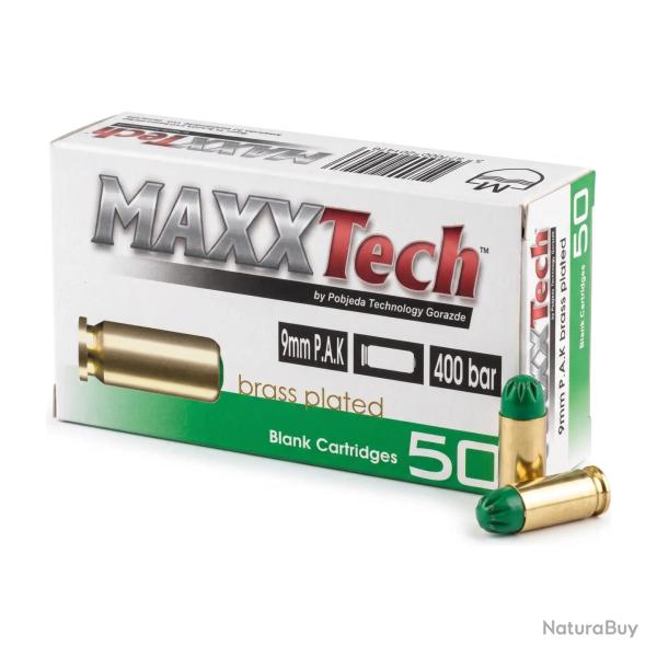 BALLE MAXXTECH 9MM PA A BLANC X50- 400BARS LIVRAISON OFFERTE 3