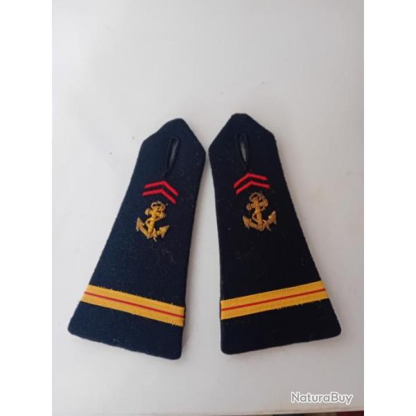 Indochine-Algerie Paire de pattes d'�paules Infanterie Coloniale Cannetille