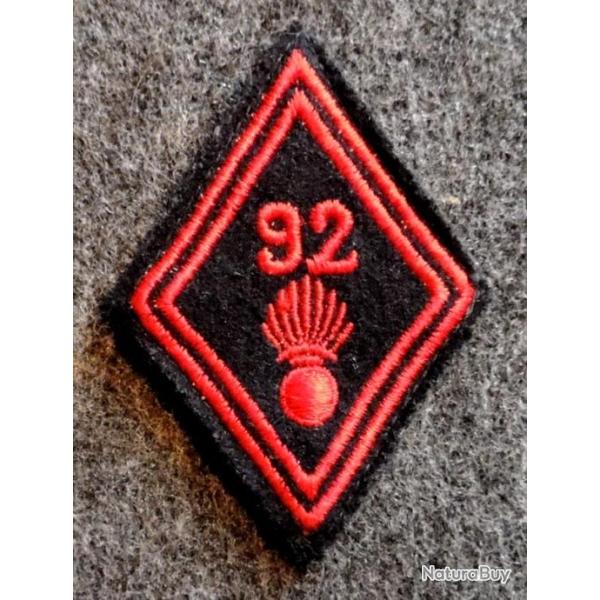 Patch losange mod 45 92� RI Infanterie (Clermont-Fd) troupe pour collection ne pas porter.