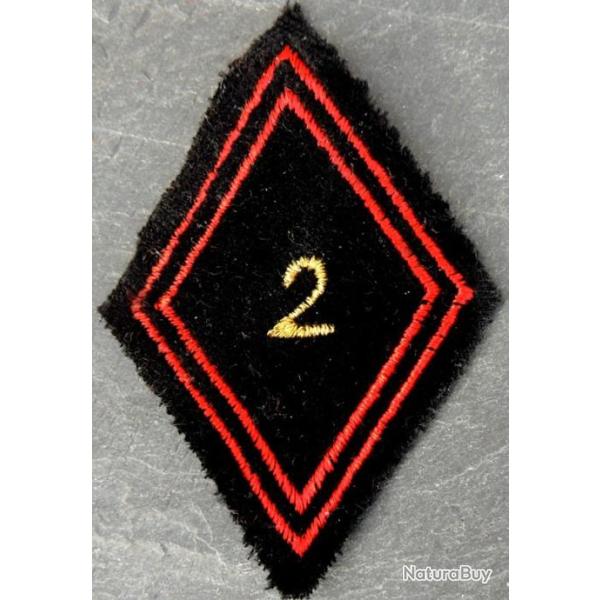 Patch losange mod 45 2� r�giment du G�nie ss-off (velours noir) pour collection ne pas porter.