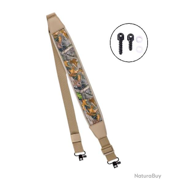 Bretelle n�opr�ne gris-beige pour carabine de chasse + 2 vis grenadi�res
