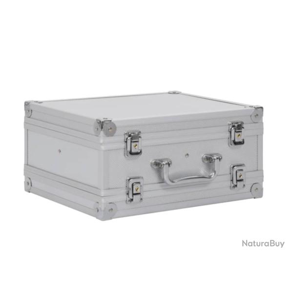 Mallette pour arme � feu en Aluminium et ABS - Argent� - S�curis�e et Renforc�e  31 x 26 x 15,2 cm