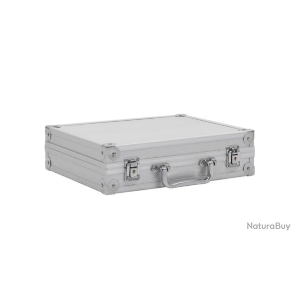 Mallette pour arme � feu en Aluminium et ABS - Argent� - S�curis�e et Renforc�e  31 x 26 x 8,3 cm