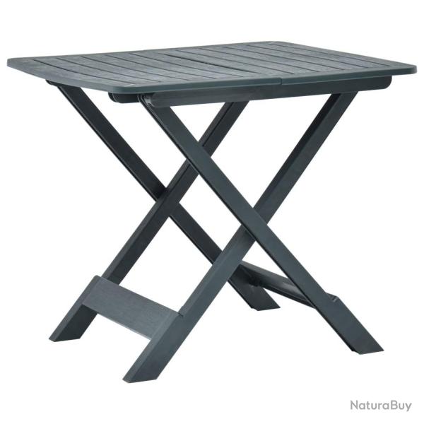 Table pliable de jardin Vert 79x72x70 cm Plastique alsavelo
