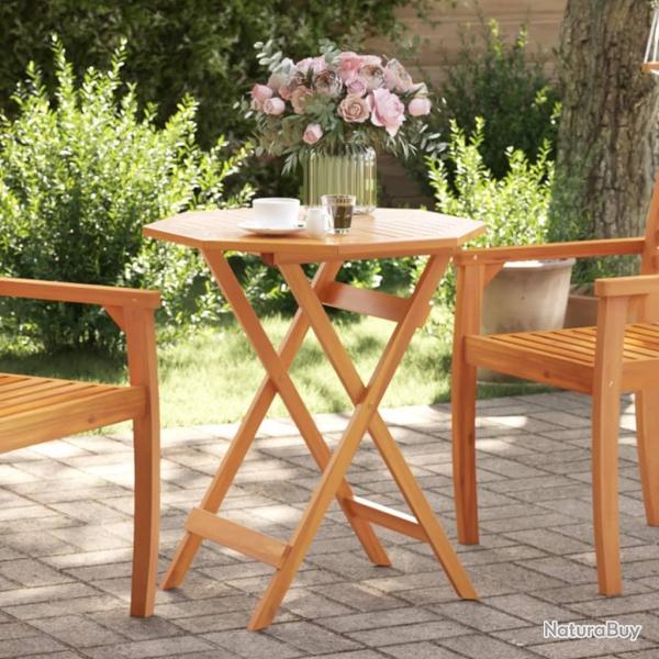 Table pliable de jardin 70x75 cm bois d'acacia massif alsavelo