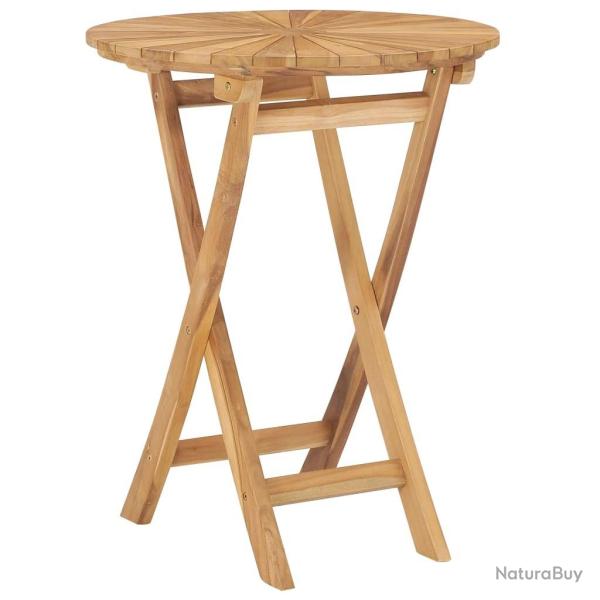 Table pliable de jardin  60 cm Bois de teck solide alsavelo
