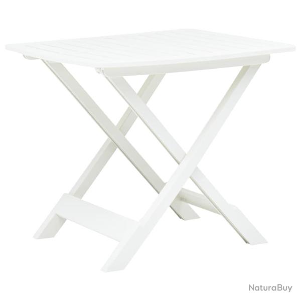 Table pliable de jardin Blanc 79x72x70 cm Plastique alsavelo