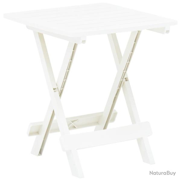 Table pliable de jardin blanc 45x43x50 cm plastique alsavelo