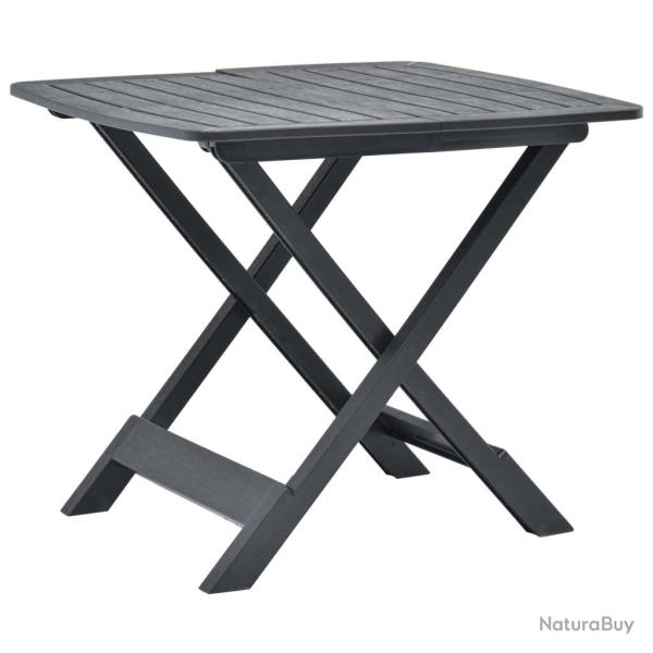 Table pliable de jardin Anthracite 79x72x70 cm Plastique alsavelo