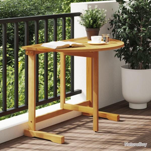 Table pliable de balcon 90x60x72 cm bois d'acacia solide alsavelo
