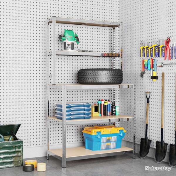 Table de travail avec �tag�res 5 niveaux Argent� Acier