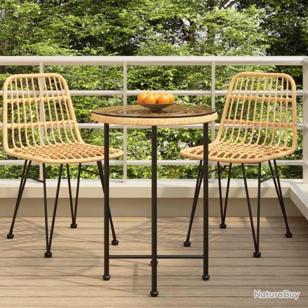 Table de salle � manger �55 cm Verre tremp� et acier