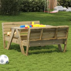 Table de pique-nique pour enfants bois de pin impr&eacute;gn&eacute; alsavelo