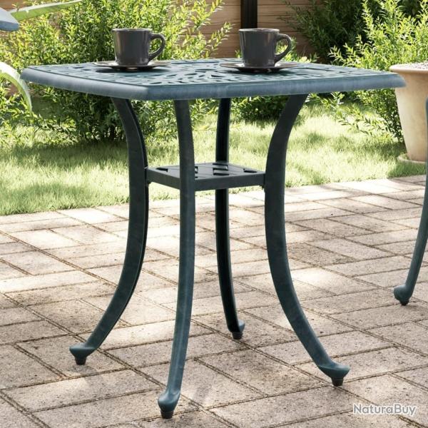 Table de jardin vert 53x53x53 cm aluminium coul alsavelo
