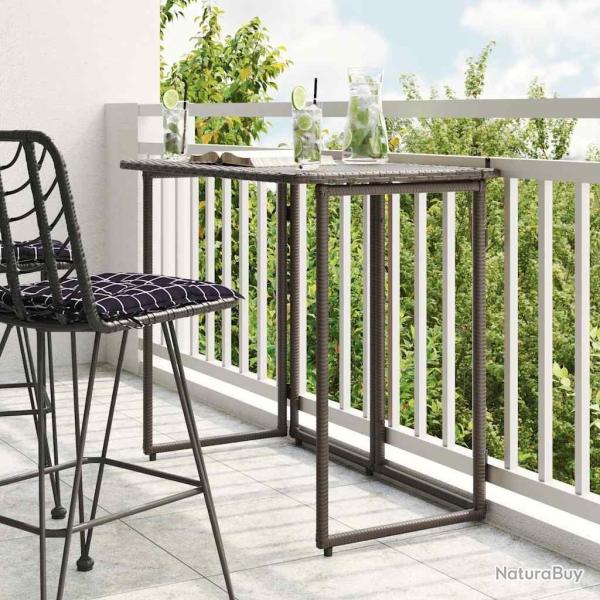 Table de jardin pliante marron 90 x 51 x 75 cm polyrotin alsavelo