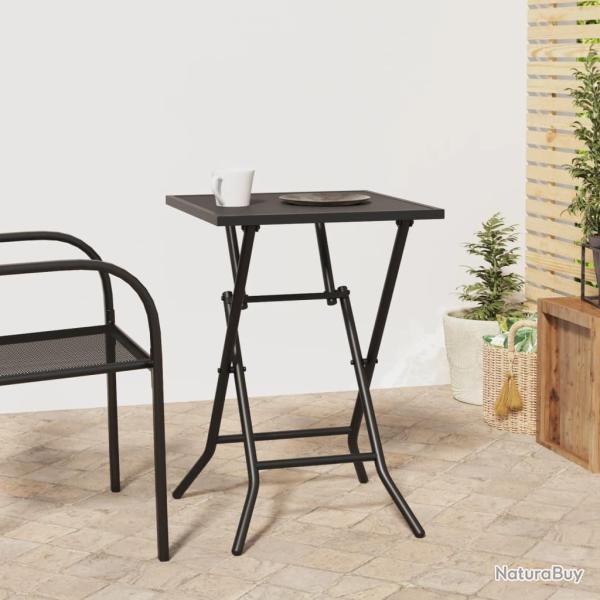 Table de jardin pliable anthracite 50x50x72 cm maille d'acier alsavelo