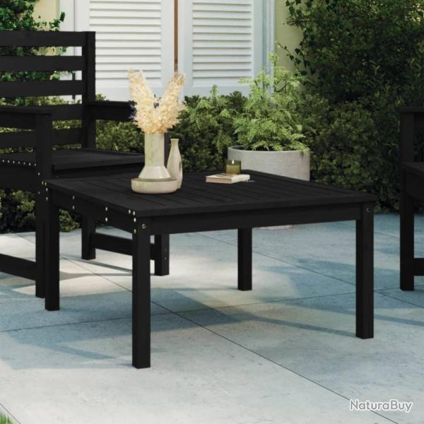 Table de jardin noir 82,5x82,5x45 cm bois massif de pin alsavelo