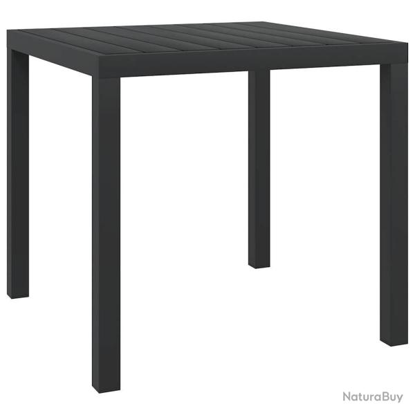 Table de jardin Noir 80 x 80 x 74 cm Aluminium et WPC alsavelo