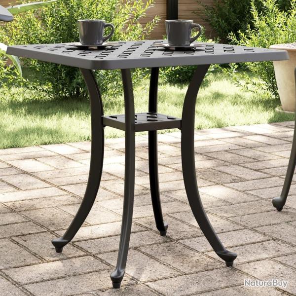Table de jardin noir 53x53x53 cm aluminium coul alsavelo