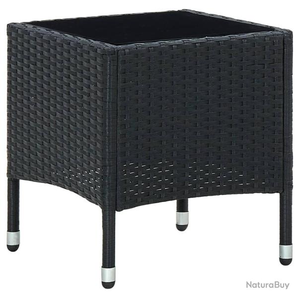 Table de jardin Noir 40x40x45 cm Rsine tresse alsavelo